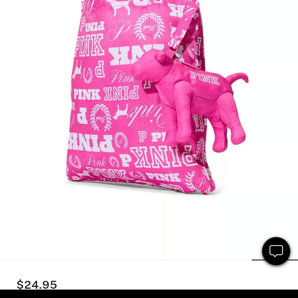 Victoria's Secret Pink Dog Charm and tote that goes in bag charm. Nwt